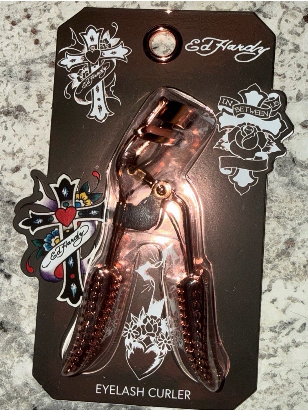 Ed Hardy Rose Gold Metallic Eyelash Curler